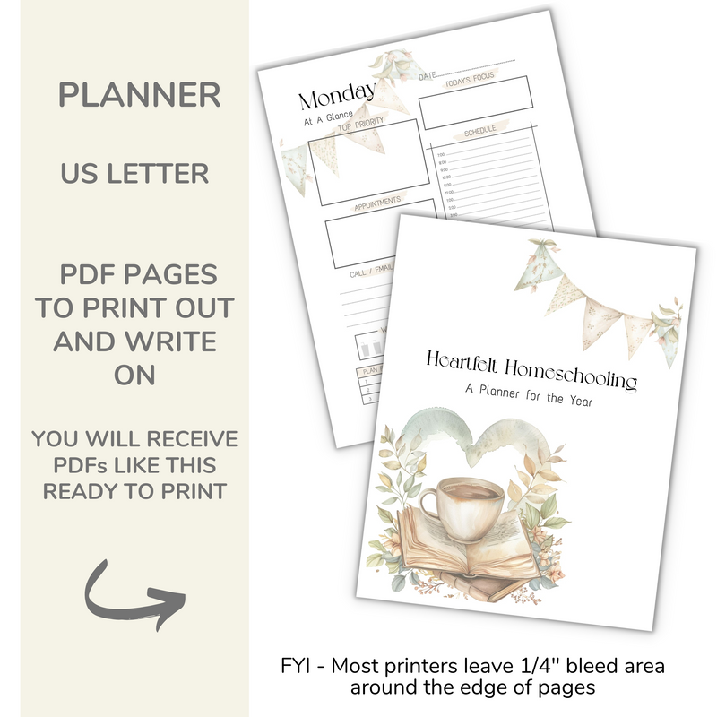 Heartfelt Homeschool Planner- "Coffee House"