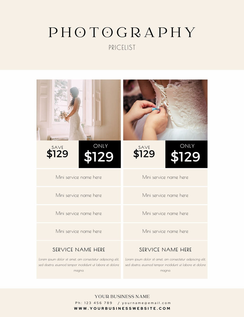 Photography Pricing Guide